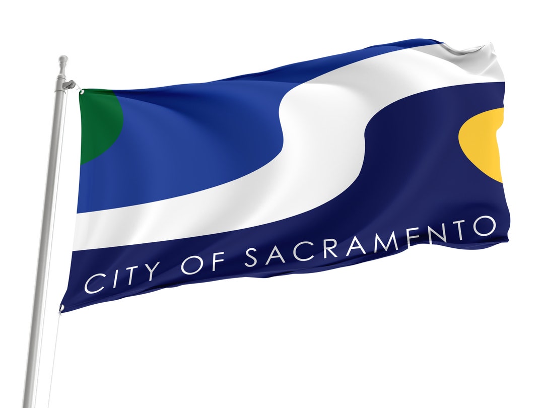 Sacramento, California Flag, Unique Design Print, Double Seams, Bright
