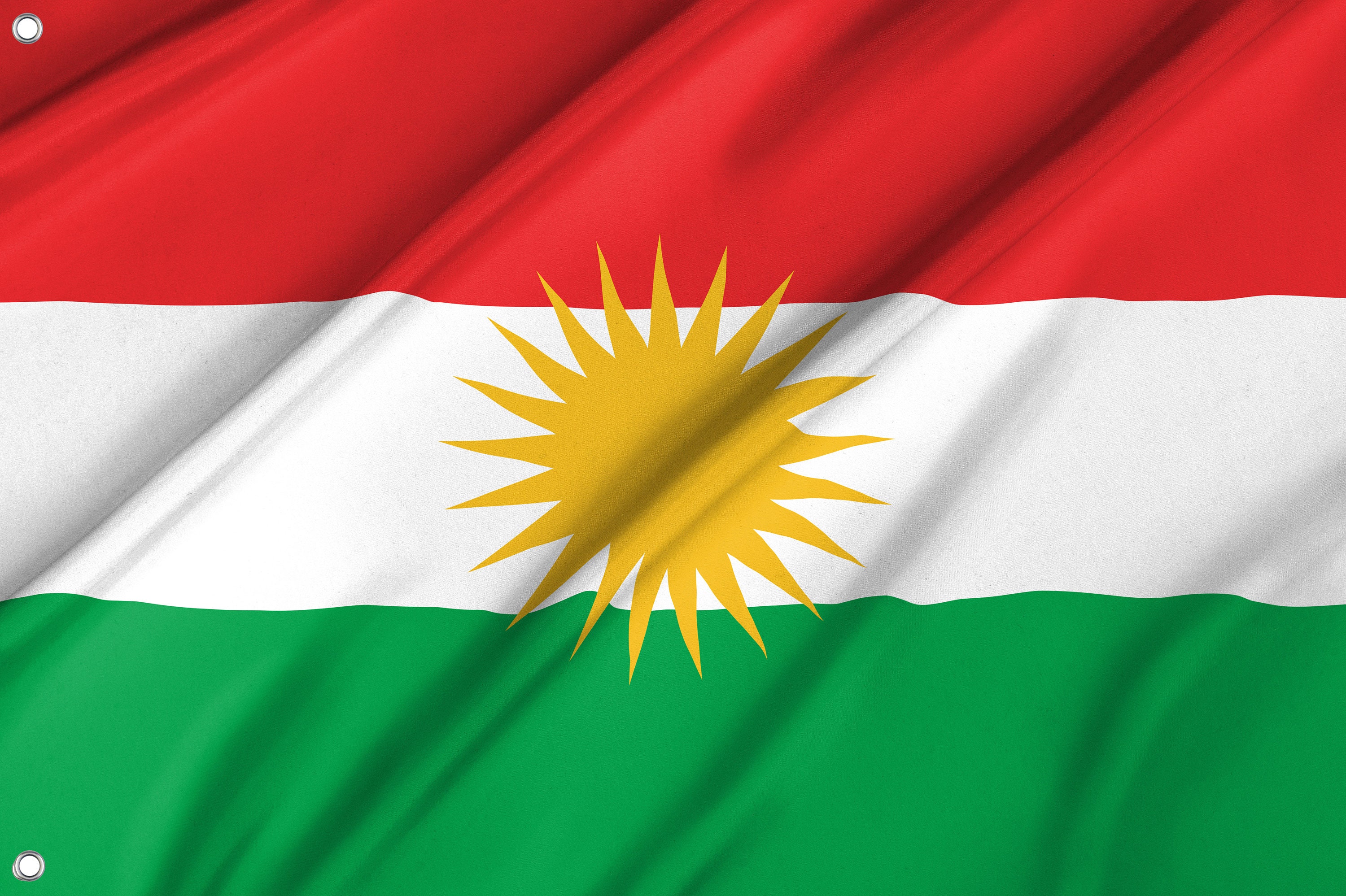 3x5 Kurdistan Rough Tex Knitted Flag – Premium Polyester, Brass Grommets, Fade-Resistant