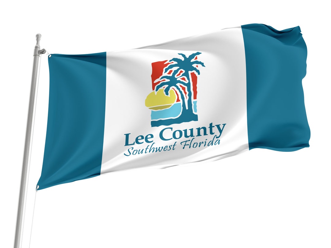 Lee County Florida Flag Unique Design Print Double Seams Etsy