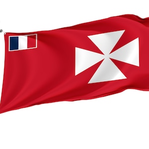 Flag of Uvea (1974-2020) with Brass Grommets, Unique Design Print, Double Sided Large Flag, Size 3x5Ft / 90x150cm
