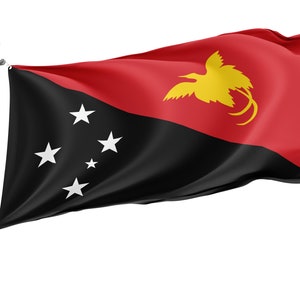 Flagge von Papua-Neuguinea, Patriotische Flaggen, Einzigartiges Design Druck, Flaggen für innen und außen, Größe - 3x5 Ft / 90x150 cm, Made in EU