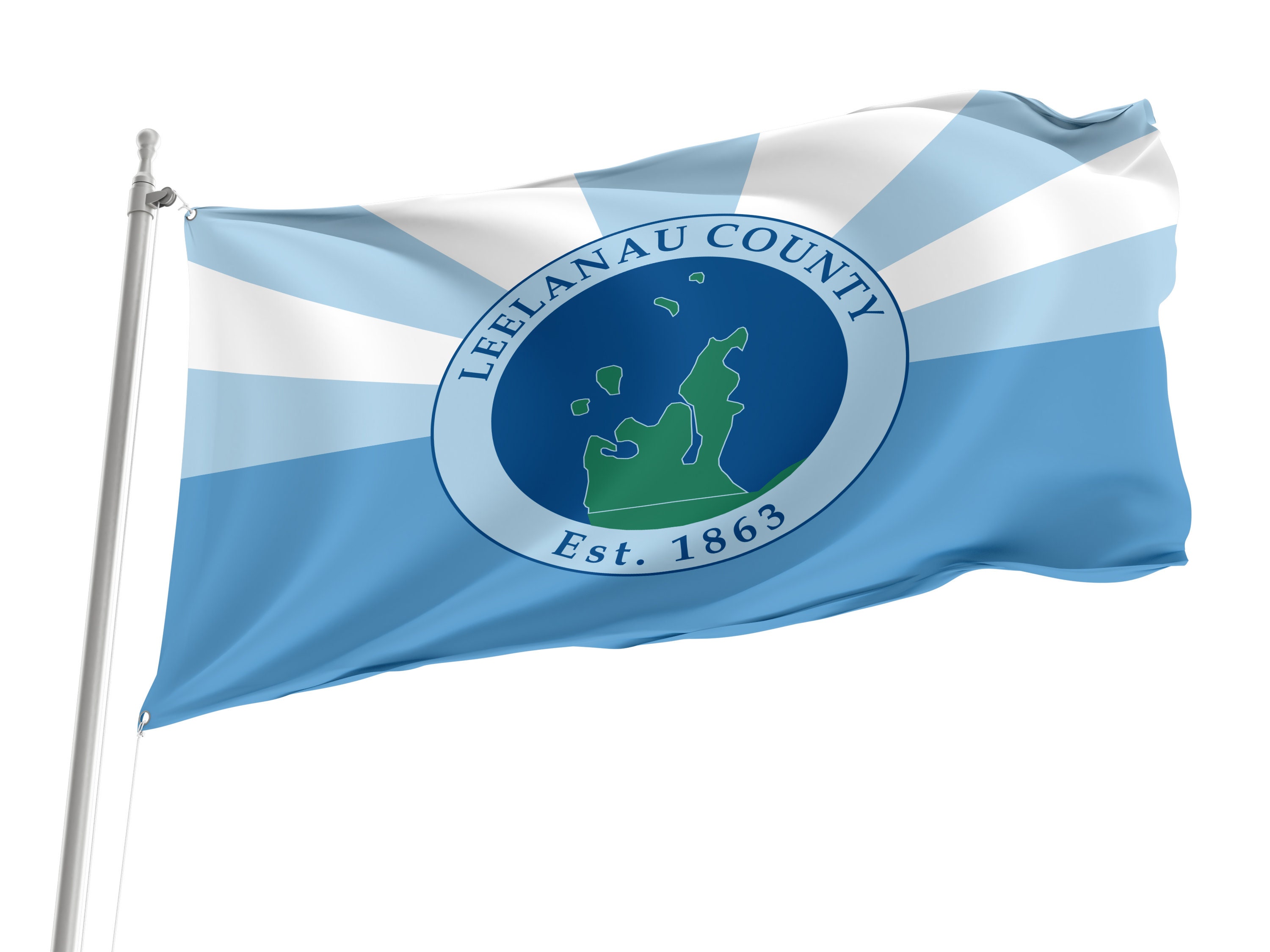 Flagge Leelanau County Michigan – 90x150 Cm, Made In Germany, Wetterfest & UV-beständig Mit Metallösen