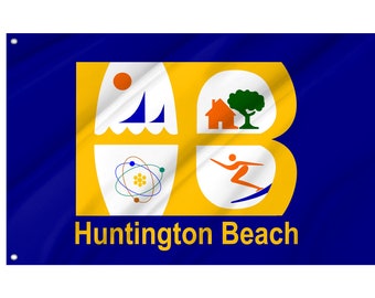 Huntington Beach California Magnet - 3x5 Inch Oval Vinyl Sticker Magnet