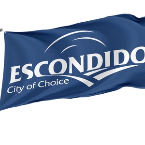 City of Escondido, California Flag, Unique Design Print, Double Seams, Bright Colours, Reinforced Fabric, Size 3x5Ft/ 90x150cm, Garden flags