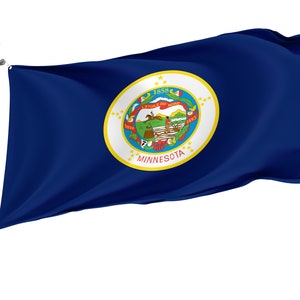 Minnesota 1957-1983 Flag, Unique Design Print, Double Seams, Bright Colours, Reinforced Fabric, Size 3x5Ft / 90x150cm