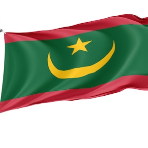 Flag of Mauritania, Patriotic Flags, Unique Design Print, Flags for Indoor & Outdoor Use, Size - 3x5 Ft / 90x150 cm, Made in EU