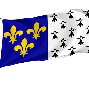Flag Brest with Brass Grommets, France, Unique Design Print, Double Sided Large Flag, Size - 3x5Ft / 90x150cm, Made in EU