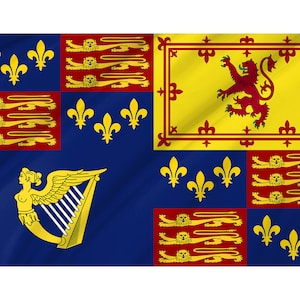 Drapeau royal d&#39;Angleterre (1603-1649), impression au design unique, grand drapeau double face, taille 3x5Ft / 90x150cm, fabriqué dans l&#39;UE