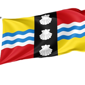 Flag of Bedfordshire, Unique Design Print, Flags for Indoor & Outdoor Use, British County, Size - 3x5Ft / 90x150cm, Made in EU