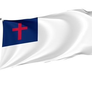 Christian Flag with Brass Grommets, Unique Design Print, Double Sided Large Flag, Size 3x5Ft / 90x150cm, Made in EU