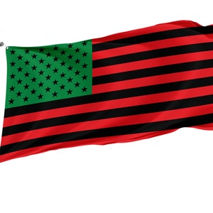 Afroamerikanische Flagge, Einzigartiger Designdruck, Doppelnähte, Helle Farben, Verstärkter Stoff, Größe - 90x150cm, Gartenflaggen