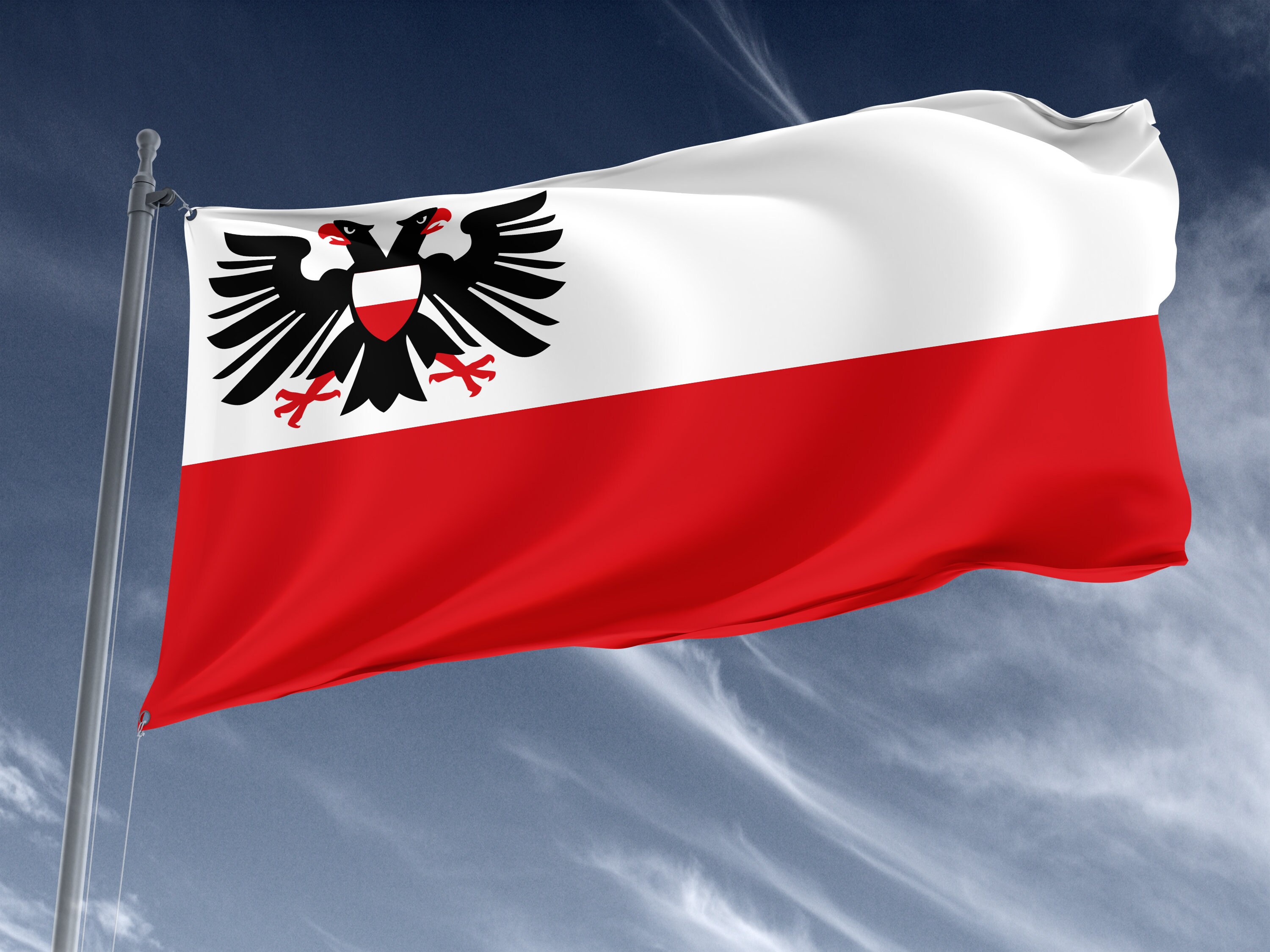 U24 Flagge Lübeck – 90 X 150 Cm, 100% Polyester, Wetterfest Mit 2 Metallösen