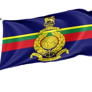Bandiera dei Royal Marines, Stampa dal design unico, Bandiere per uso interno ed esterno, Contea britannica, Dimensioni - 3x5Ft / 90x150cm, Made in EU