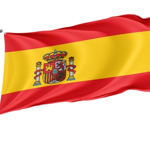 Flagge Spaniens, Patriotische Flaggen, Einzigartiges Design Druck, Flaggen für Innen- und Außenbereich, Größe - 3x5 Ft / 90x150 cm, Made in EU