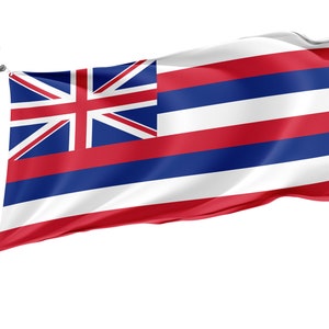 Hawaii State Flag, Patriotic Flags, Unique Design Print, USA States Flag, Double Stitched Flag, Size - 3x5 Ft / 90x150 cm, Made in EU