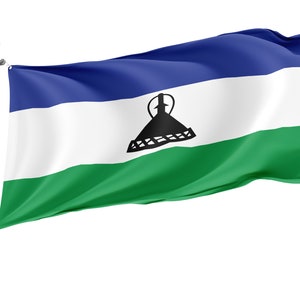 Flag of Lesotho, Patriotic Flags, Unique Design Print, Flags for Indoor & Outdoor Use, Size - 3x5 Ft / 90x150 cm, Made in EU
