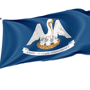 Louisiana State Flag, Patriotic Flags, Unique Design Print, USA States Flag, Double Stitched Flag, Size - 3x5 Ft / 90x150 cm, Made in EU