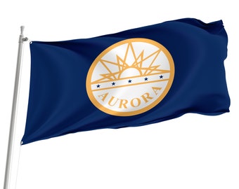 Bandera de Aurora, Colorado: Diseño único, duradera, de 90 x 150 cm para exteriores.