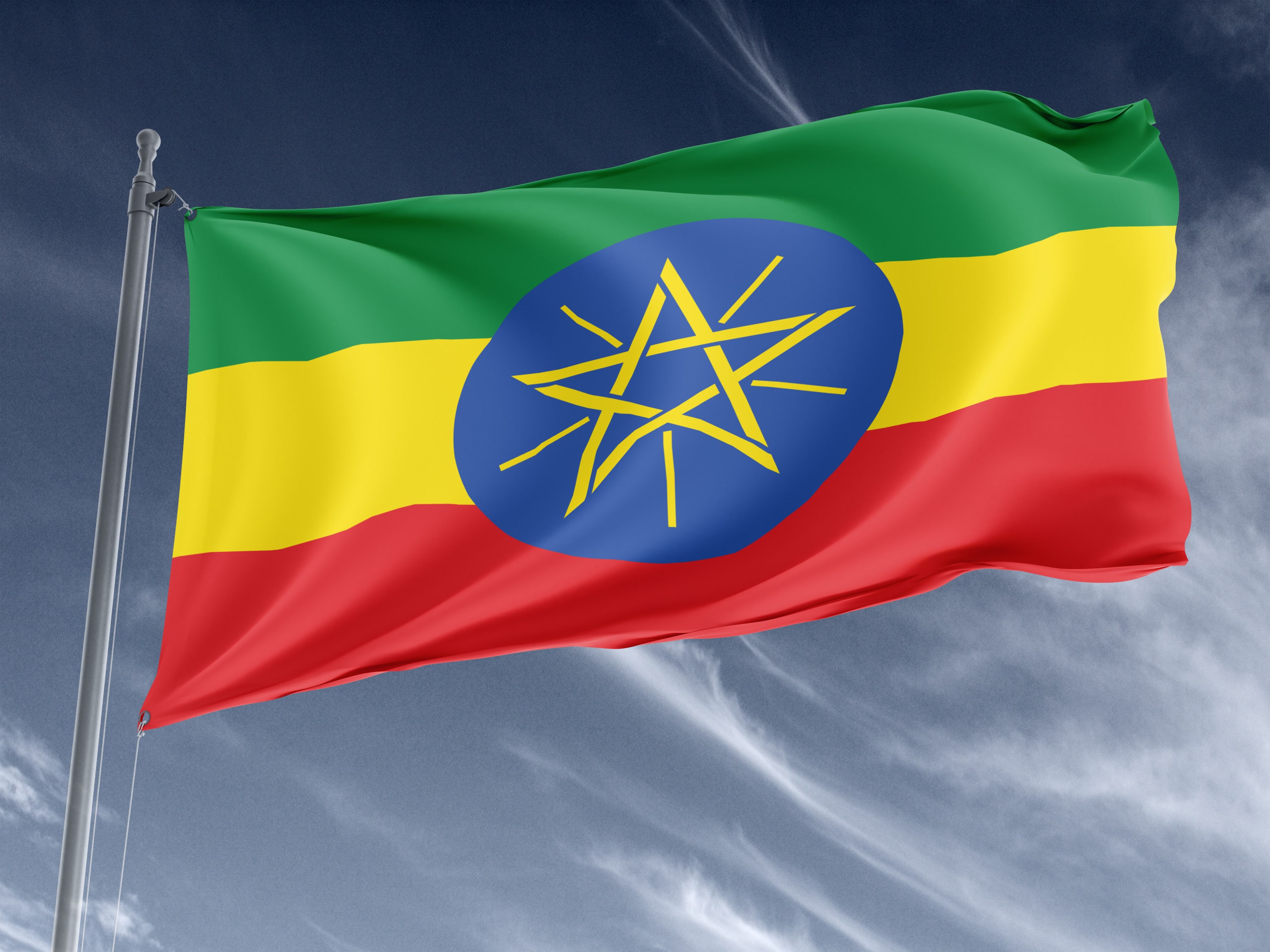 Flag of Ethiopia, Patriotic Flags, Unique Design Print, Flags for Indoor &amp; Outdoor Use, Size 3x5 ...