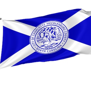 Charlotte North Carolina Flag: Unique Design, Bright Colors (3x5Ft / 90x150cm)