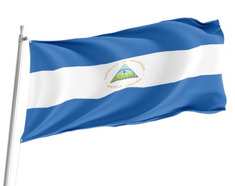 Flag of Nicaragua, Patriotic Flags, Unique Design Print, Flags for Indoor & Outdoor Use, Size - 3x5 Ft / 90x150 cm, Made in EU