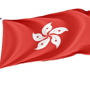 Flagge Von Hongkong, Patriotische Flaggen, Einzigartiges Design Druck, Flaggen für Innen - und Außenbereich, Größe - 3x5 Ft / 90x150 cm, Made in EU