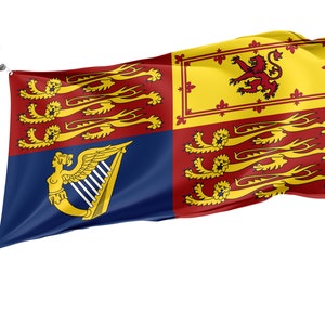 Bandiera dello Stendardo Reale del Regno Unito, Stampa dal design unico, Bandiere per uso interno ed esterno, Contea britannica, Dimensioni - 3x5Ft / 90x150cm