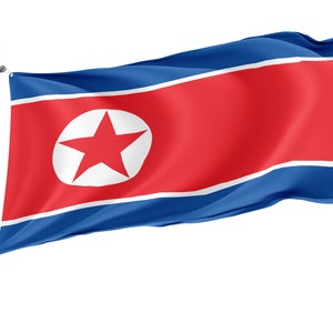 Flag of North Korea, Patriotic Flags, Unique Design Print, Flags for Indoor & Outdoor Use, Size - 3x5 Ft / 90x150 cm, Made in EU