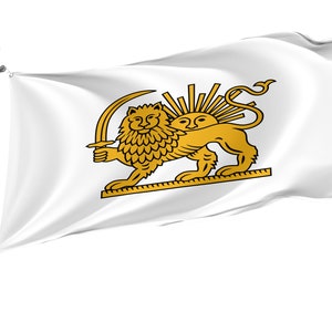 Flag of Iran under Mohammad Shah Qajar, Unique Design Print, Flags for Indoor & Outdoor Use, Size - 3x5Ft / 90x150cm, Made in EU