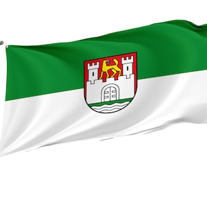 Wolfsburg City Flag with Brass Grommets, Unique Design Print, Double Sided Large Flag, Size 3x5Ft / 90x150cm, Made in EU