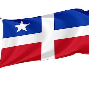 First Flag of Puerto Rico, Unique Design Print, Double Sided Large Flag, Size 3x5Ft / 90x150cm, Made in EU
