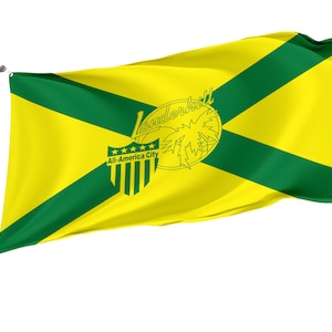 Lauderhill, Florida Flagge, Einzigartiger Designdruck, Doppelnähte, Leuchtende Farben, Verstärktes Gewebe, Größe 90x150cm, Gartenfahne