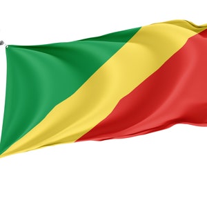 Flag of Republic of the Congo, Patriotic Flags, Unique Design Print, Flags for Indoor & Outdoor Use, Size - 3x5 Ft / 90x150 cm, Made in EU
