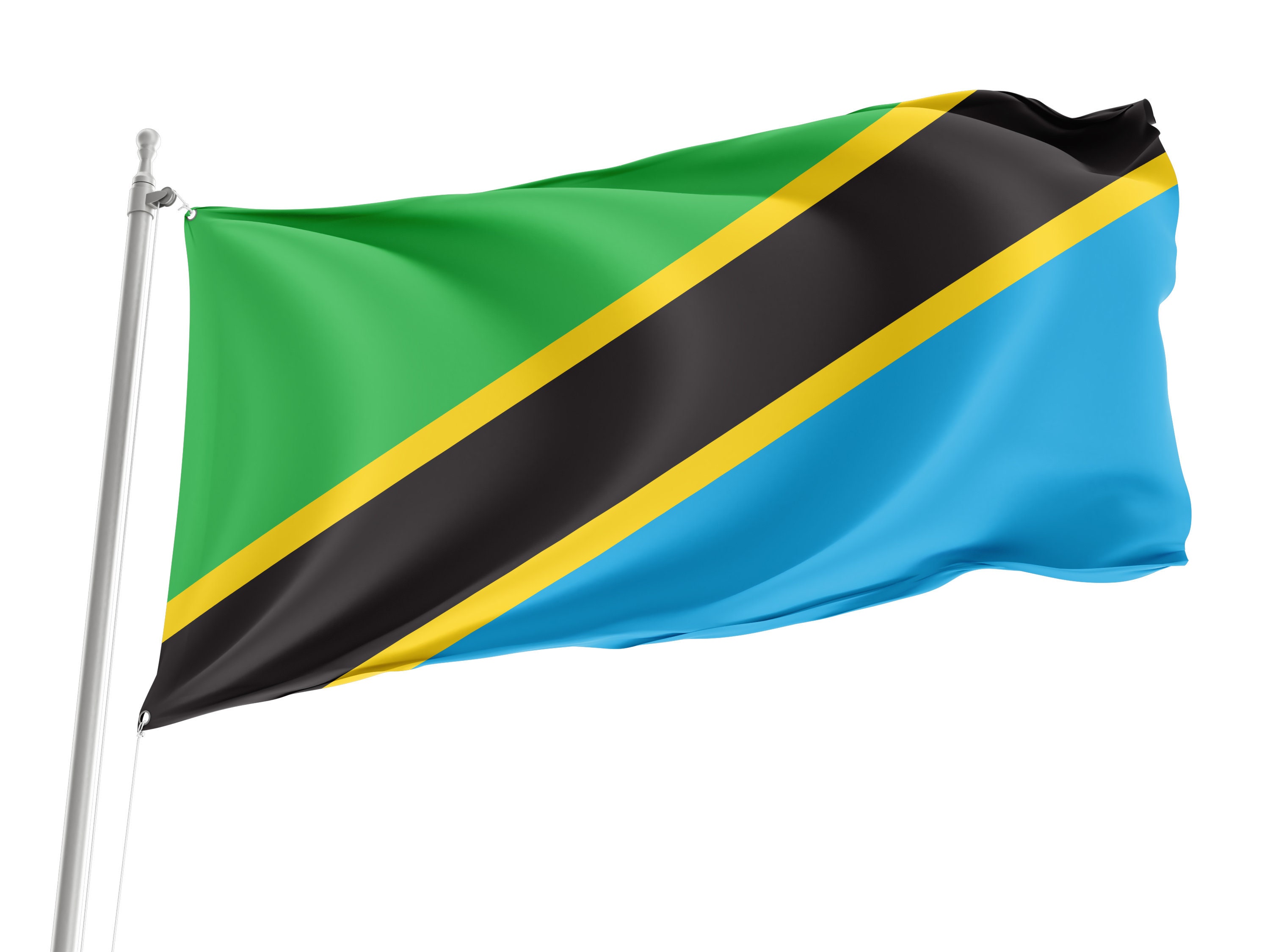 Flag of Tanzania, Patriotic Flags, Unique Design Print, Flags for Indoor & Outdoor Use, Size - 3x5 Ft / 90x150 cm, Made in EU