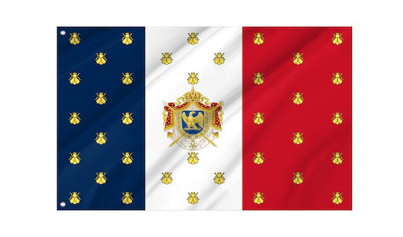 BANDIERA NAPOLEONE III SECONDO IMPERO FRANCESE 90x60cm - BANDIERA BLASONE FRANCIA 60 x 90 cm foro per asta - AZ FLAG