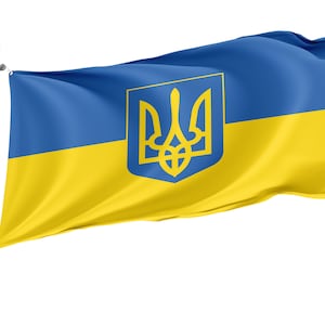 Flagge der Ukraine, Patriotische Flaggen, Einzigartiges Design Druck, Flaggen für innen und außen, Größe - 3x5 Ft / 90x150 cm, Made in EU