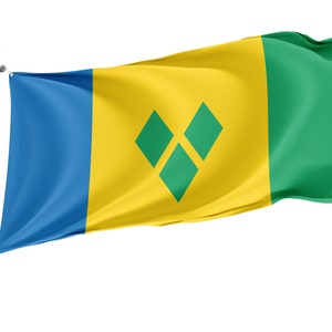 Flagge von Saint Vincent, Patriotische Flaggen, Einzigartiges Design Druck, Flaggen für innen und außen, Größe - 3x5 Ft / 90x150 cm, Made in EU