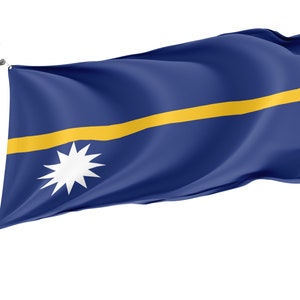 Flagge von Nauru, Patriotische Flaggen, Einzigartiges Design Druck, Flaggen für innen und außen, Größe - 3x5 Ft / 90x150 cm, Made in EU