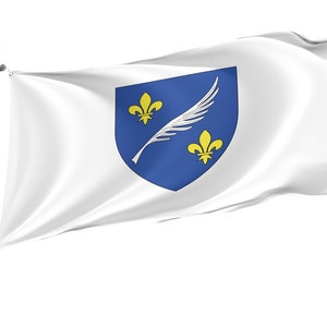 Flag Commune of Cannes with Brass Grommets, France, Unique Design Print, Double Sided Large Flag, Size - 3x5Ft / 90x150cm, Made in EU
