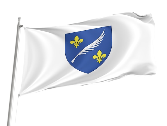 Flag Commune of Cannes With Brass Grommets, France, Unique Design