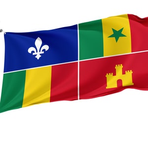 Louisiana Creole Flag, Unique Design Print, Double Seams, Bright Colours, Reinforced Fabric, Size 3x5Ft / 90x150cm, Garden flags