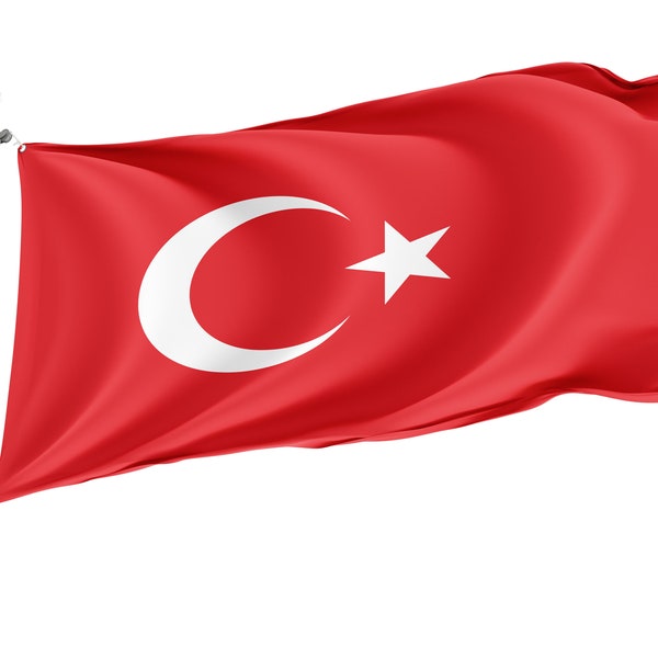 Flagge der Türkei, Patriotische Flaggen, Einzigartiges Design Druck, Flaggen für innen und außen, Größe - 3x5 Ft / 90x150 cm, Made in EU