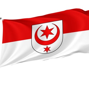 Halle Flag with Brass Grommets, Unique Design Print, Double Sided Large Flag, Size 3x5Ft / 90x150cm, Made in EU