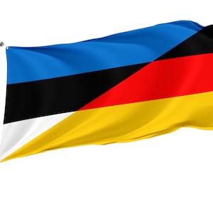 Flag of Estonia and Germany with Brass Grommets, Unique Design Print, Friendship Flag, Double Sided Large Flag, Size 3x5Ft / 90x150cm