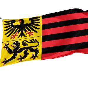 Düren Flag with Brass Grommets, Unique Design Print, Double Sided Large Flag, Size 3x5Ft / 90x150cm, Made in EU
