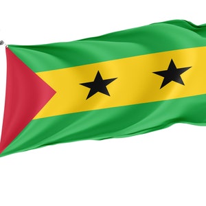 Flag of Sao Tome, Patriotic Flags, Unique Design Print, Flags for Indoor & Outdoor Use, Size - 3x5 Ft / 90x150 cm, Made in EU