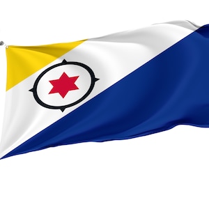 Bonaire Flag, Unique Design Print, Double Sided Large Flag, Size 3x5Ft / 90x150cm, Made in EU