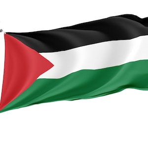 Flag of Palestine, Patriotic Flags, Unique Design Print, Flags for Indoor & Outdoor Use, Size - 3x5 Ft / 90x150 cm, Made in EU