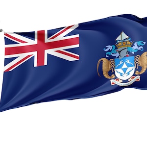 Bandiera di Tristan da Cunha, stampa di design unica, bandiere per uso interno ed esterno, contea britannica, dimensioni - 3x5Ft / 90x150cm, Made in EU