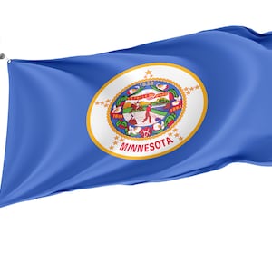 Minnesota State Flag, Patriotic Flags, Unique Design Print, USA States Flag, Double Stitched Flag, Size - 3x5 Ft / 90x150 cm, Made in EU